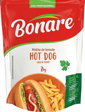 Molho De Tomate Bonare Hot Dog 2Kg Sache - Embalagem 1X2 KG