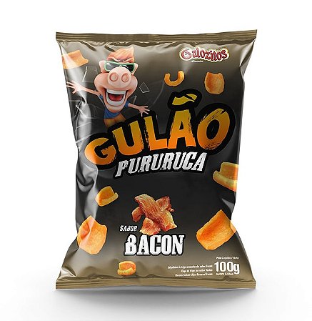 Salgadinho Laminado Gulao Pururuca Bacon - Embalagem 10X100 GR - Preço Unitário R$3,68