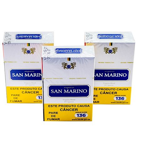 Cigarro San Marino Maco Azul - Embalagem 10X1 UN - Preço Unitário R$3,86