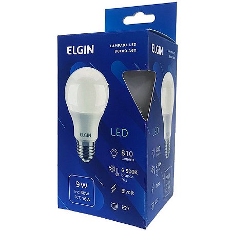 Lampada De Led Elgin Bulbo 9W/A60 Branca Bivolt - Embalagem 1X1 UN