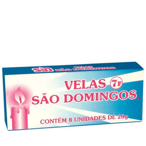 Vela Sao Domingos Nº7 20G - Embalagem 24X8 UN - Preço Unitário R$4,68