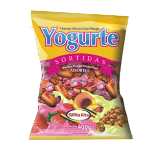 Bala Mastigavel Santa Rita Yogurte Sortida - Embalagem 1X600 GR