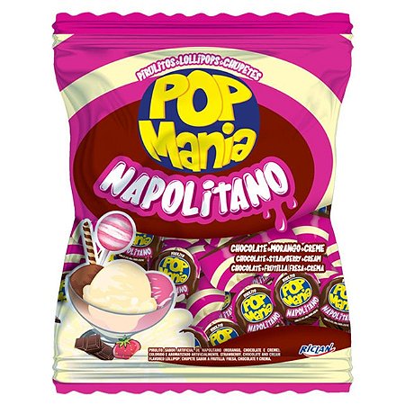 Pirulito Pop Mania Napolitano - Embalagem 1X50 UN