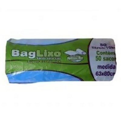 Saco De Lixo Rolo Bag Lixo Economico Azul 50 Litros - Embalagem 1X50 UN