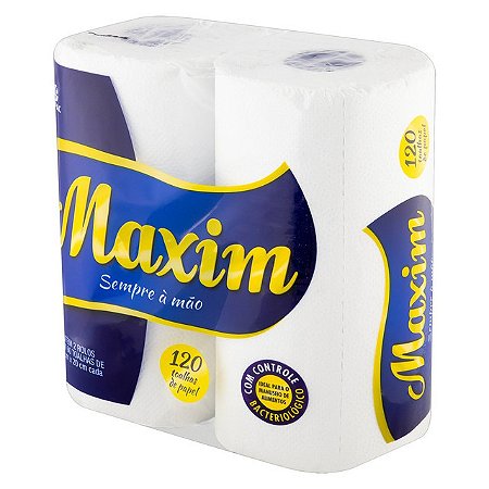 Toalha De Papel Maxim Com 60 Folhas - Embalagem 12X2 UN - Preço Unitário R$3,68
