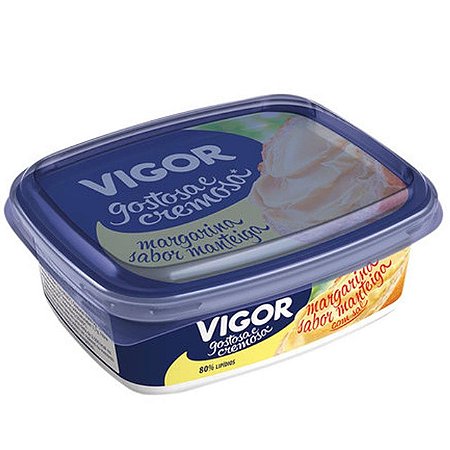 Margarina Vigor Cremosa 80% Lipidios Com Sal Sabor Manteiga - Embalagem 24X250 GR - Preço Unitário R$2,86