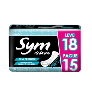 Absorvente Sym Protetor Diario Sem Perfume - Embalagem 12X15 UN - Preço Unitário R$4,68
