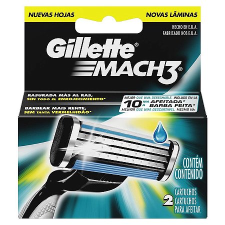Recarga Para Aparelho De Barbear Gillette Mach 3 Masculino Com 2Un - Embalagem 1X2 UN