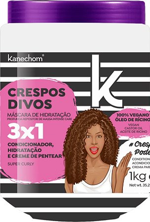 Creme De Cabelo Hidratante Kanechom Crespos Divos 3X1 - Embalagem 6X1 KG - Preço Unitário R$6,76