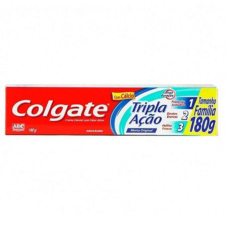Creme Dental Colgate Tripla Acao - Embalagem 12X180 GR - Preço Unitário R$8,04