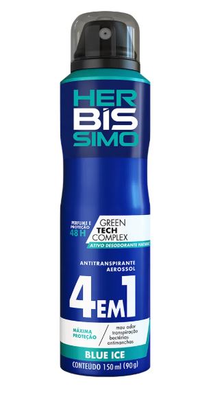 Desodorante Aerosol Herbissimo Bis Blue Ice - Embalagem 1X150 ML