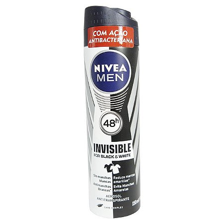 Desodorante Aerossol Nivea Masculino Black And White Invisible - Embalagem 1X150 ML