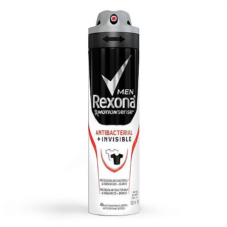 Desodorante Aerossol Rexona Masculino Antibacterial Invisible - Embalagem 1X90 GR