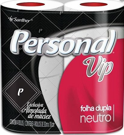 Papel Higienico Personal Folha Dupla 4X30M Vip Neutro - Embalagem 16X4X30 MTS - Preço Unitário R$6,77