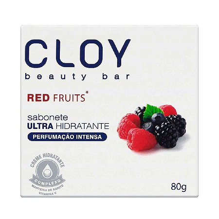 Sabonete Cloy Beauty Bar Red Fruits - Embalagem 1X80 GR