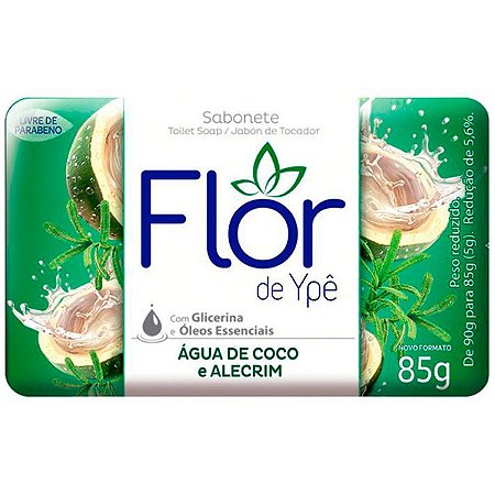 Sabonete Flor de Ype Verde Agua Coco E Alecrim - Embalagem 12X85 GR - Preço Unitário R$1,56