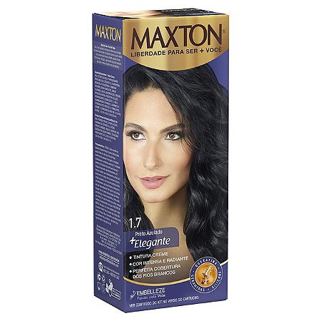 Tintura Para Cabelo Maxton 1.7 Preto Azulado - Embalagem 1X50 GR