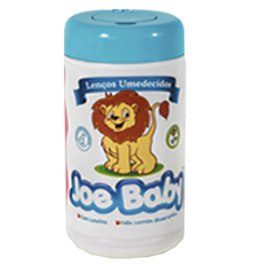 Lenco Umedecido Joe Baby Pote Azul - Embalagem 12X75 UN - Preço Unitário R$3,23