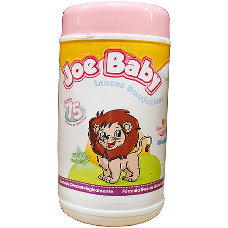 Lenco Umedecido Joe Baby Pote Rosa - Embalagem 12X75 UN - Preço Unitário R$5,54