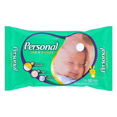 Lenco Umedecido Refil Toalha Personal Baby Soft & Protect - Embalagem 1X50 UN