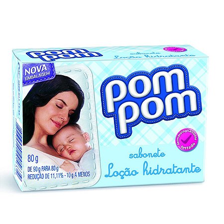 Sabonete Infantil Pom Pom Hidratante - Branco - Embalagem 12X70 GR - Preço Unitário R$2,77
