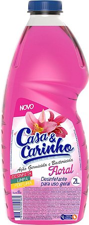 Desinfetante Casa Carinho Floral Rosa - Embalagem 6X2 LT - Preço Unitário R$6,12