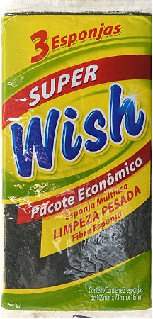 Esponja Limppano Dupla Face Wish - Embalagem 60X3 UN - Preço Unitário R$2,46