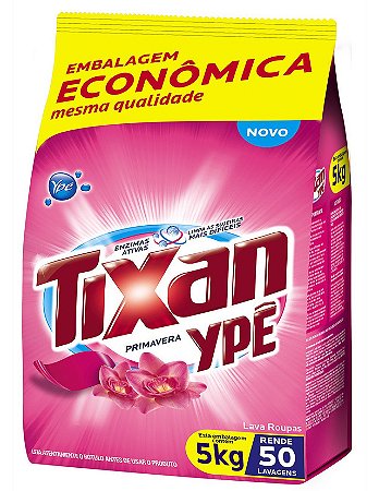 Detergente Lava Roupas Em Po Tixan Sache 5Kg Maciez Rosa - Embalagem 1X5 KG