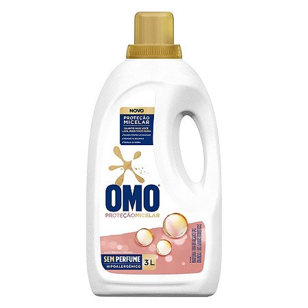 Lava Roupas Liquido Omo Sem Perfume - Proteçao Micelar 3 Litros - Embalagem 1X3 LT