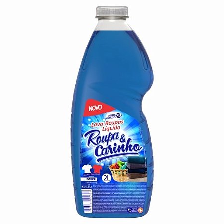 Lava Roupas Liquido Roupa E Carinho Azul - Embalagem 6X2 LT - Preço Unitário R$11,15
