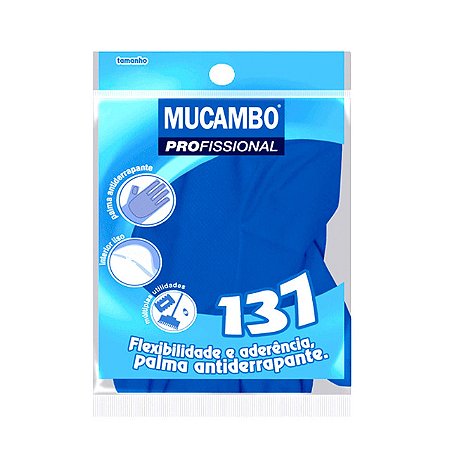 Luva Multiuso Latex Mucambo G Azul - Embalagem 10X1 PAR - Preço Unitário R$4,43