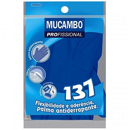 Luva Multiuso Latex Mucambo P Azul - Embalagem 10X1 PAR - Preço Unitário R$4,48