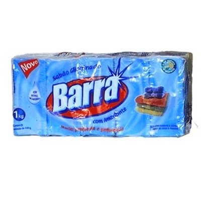 Sabao Em Barra Marca Barra Com Amaciante Com 5Un - Azul - Embalagem 10X5X200 - Preço Unitário R$6,09