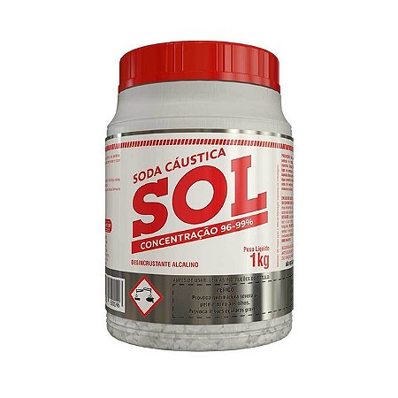 Soda Caustica Pote Sol 99% - Embalagem 12X1 KG - Preço Unitário R$19,56