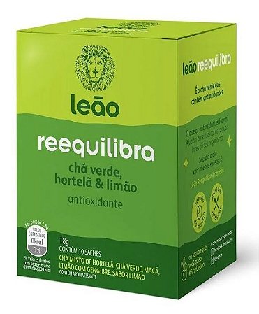 Cha Leao Reequilibra Chá Verde Com Hortela E Limao - Embalagem 1X10 UN