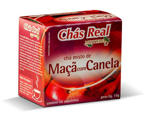 Cha Real Maça Com Canela - Embalagem 10X10 UN - Preço Unitário R$4,27