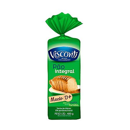 Pao Forma Visconti Integral - Embalagem 10X400 GR - Preço Unitário R$6,22