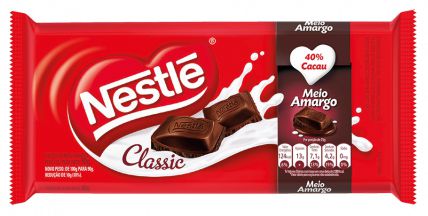 Chocolate Nestle Classic Meio Amargo - Embalagem 14X90 GR - Preço Unitário R$6,48