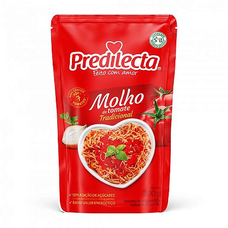 Molho De Tomate Predilecta Sache Tradicional - Embalagem 32X300 GR - Preço Unitário R$1,47