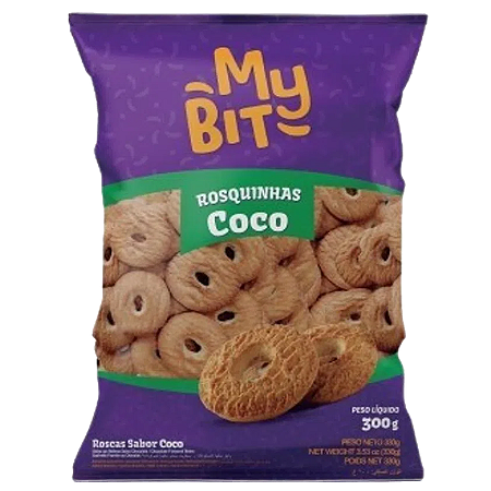 Biscoito My Bit Rosquinha De Coco - Embalagem 20X300 GR - Preço Unitário R$3,42