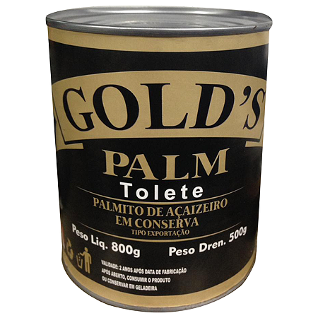Palmito Golds Palm Acai Inteiro Lata - Embalagem 6X500 GR - Preço Unitário R$22,78