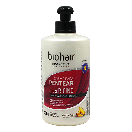 Creme De Cabelo Para Pentear Biohair Oleo Ricino - Embalagem 1X300 GR