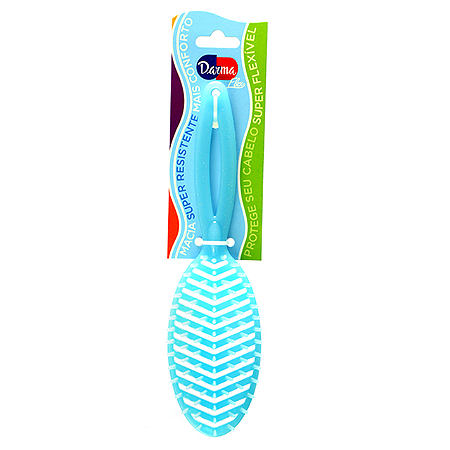 Escova De Cabelo Darma Flex Oval Glitter Azul - Embalagem 1X1 UN