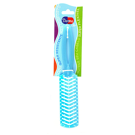 Escova De Cabelo Darma Flex Reta Glitter Azul - Embalagem 1X1 UN