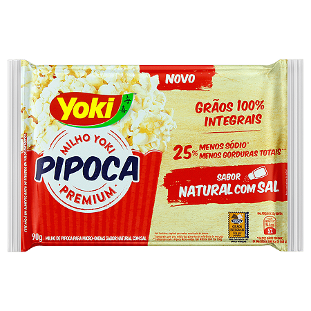 Milho De Pipoca Para Microondas Yoki Premium Natural - Embalagem 18X90 GR - Preço Unitário R$2,37