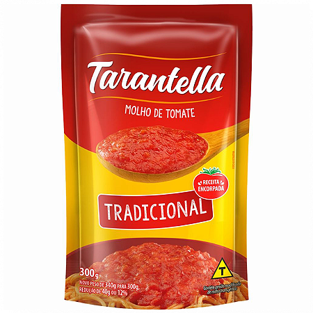 Molho De Tomate Tarantella Tradicional Sache - Embalagem 24X300 GR - Preço Unitário R$2,26