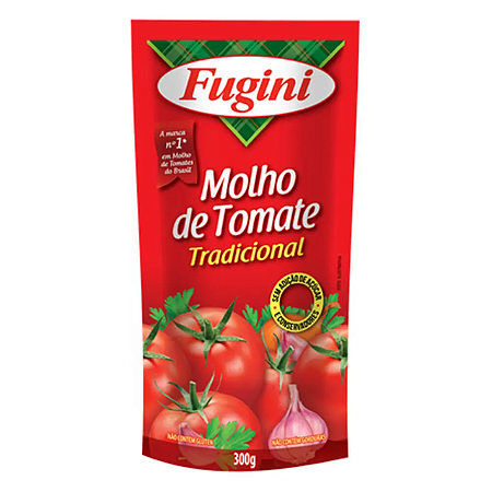 Molho De Tomate Fugini Tradicional Sache - Embalagem 36X300 GR - Preço Unitário R$1,62