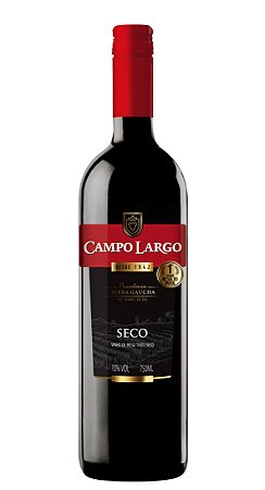 Vinho Campo Largo Tinto Seco - Embalagem 12X750 ML - Preço Unitário R$13