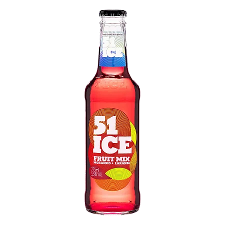 Vodka Ice 51 Long Neck Fruit Mix Morango Com Laranja - Embalagem 6X275 ML - Preço Unitário R$5,99