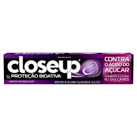 Creme Dental Close Up Proteção Bio Contra Acucar - Embalagem 12X70 GR - Preço Unitário R$2,93